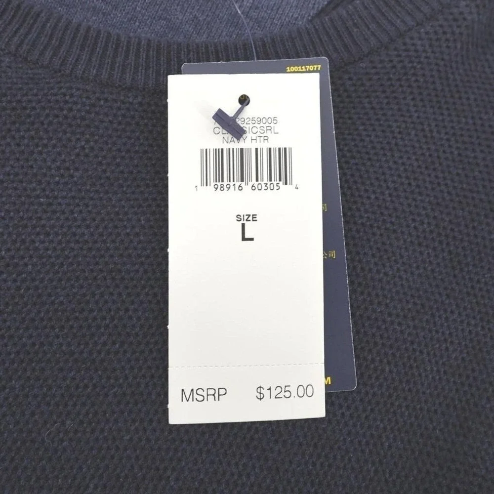 Polo Ralph Lauren Waffle Knit Sweater Navy‎ Blue Long Sleeve Men L